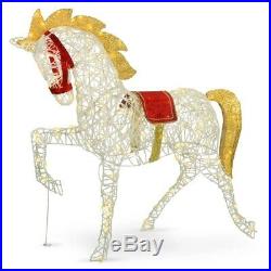 48 Lighted White Horse Sculpture Pre Lit Outdoor Christmas Decoration Yard