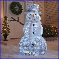 48 Outdoor Cool White Twinkling Snowman Sculpture Lighted Christmas Yard Decor