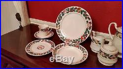 48-pc Royal Majestic Dinner Set For 8 By Sango Christmas Eve White, Red, Green