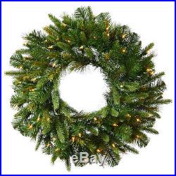 48 Pre-Lit Mixed Pine Cashmere Artificial Christmas Wreath Clear Lights