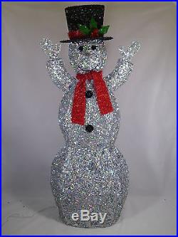 48 Stunning Glitter Snowman Christmas Decoration With White LED Lights RA10279