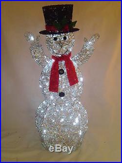 48 Stunning Glitter Snowman Christmas Decoration With White LED Lights RA10279