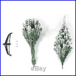 4FT Artificial Christmas Tree Snow Flocked Xmas Pine Tree Holiday withMetal Stand