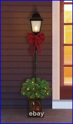 4FT Christmas Pre-Lit Lamp Post Outdoor Lighted Decoration Yard Decor Holiday