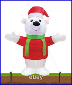4FT LED Standing Polar Bear Christmas Outdoor Inflatable Figure Celebration Snow