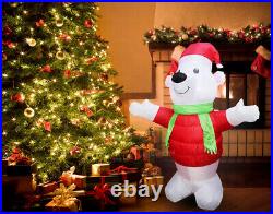 4FT LED Standing Polar Bear Christmas Outdoor Inflatable Figure Celebration Snow