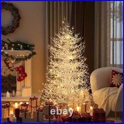 4FT Pre-lit Aspen Fir Artificial Christmas Tree Hinged Xmas Tree 280 Branch Tips