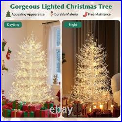 4FT Pre-lit Aspen Fir Artificial Christmas Tree Hinged Xmas Tree 280 Branch Tips