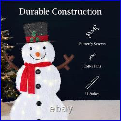4Ft 4-Piece 2D Lighted Christmas Snowman Family Set, Large Outdoor Yard Decor 4Ft 4-Piece 2D Lighted Christmas Snowman Family Set, Large Outdoor Yard Decor