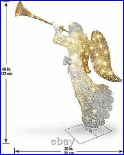 4Ft Led Lights Holy Angel Outdoor Christmas Yard Decoration Glitter Glow Display