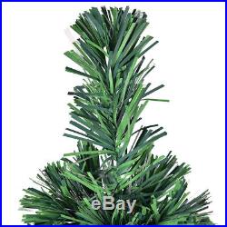 4Ft Pre-Lit Fiber Optic Artificial PVC Christmas Tree with Metal Stand Holiday
