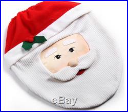 4PCS Christmas Xmas Decoration Fancy Santa Toilet Seat Cover & Rug Bathroom Set