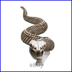 4’11 MGO Lighted LED Realistic Snake Skeleton Glowing Red Eyes Halloween Decor