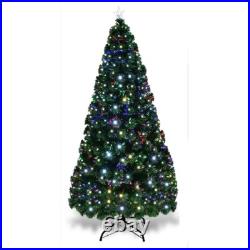 4/5/6/7FT Pre Lit Christmas Tree LED Lights Fiber Optic Bushy Xmas Home Decor US