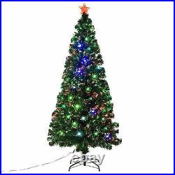 4 5 6 7FT Pre-Lit Fiber Optic Artificial Christmas Tree with Multicolor LED Lights