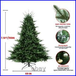4/5/6/7/7.5 ft Realistic Artificial Christmas Tree PE&PVC Decoration Tree Unlit