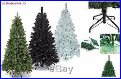4/5/6/7ft Green White Black Artificial Christmas Xmas Tree Pine Office Decor