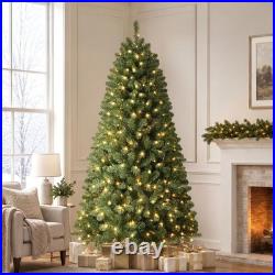 4.5-7.5FT PET Artificial Pre-Lit Christmas Tree Warm White LED Xmas Home Decor 4.5-7.5FT PET Artificial Pre-Lit Christmas Tree Warm White LED Xmas Home Decor