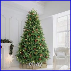 4.5/7.5/9/10 FT Prelit Artificial Christmas Tree Tall Decorated with Pinecones 4.5/7.5/9/10 FT Prelit Artificial Christmas Tree Tall Decorated with Pinecones