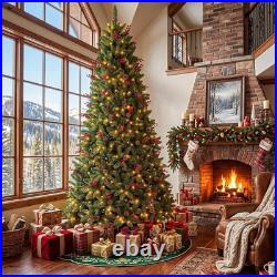 4.5/7.5/9/10 FT Prelit Artificial Christmas Tree Tall Decorated with Pinecones 4.5/7.5/9/10 FT Prelit Artificial Christmas Tree Tall Decorated with Pinecones