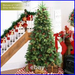 4.5/7.5/9/10 FT Prelit Artificial Christmas Tree Tall Decorated with Pinecones 4.5/7.5/9/10 FT Prelit Artificial Christmas Tree Tall Decorated with Pinecones