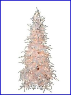 4.5' Flocked White Balsam Prelit Artificial Christmas Tree