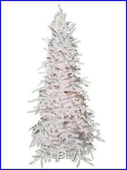 4.5′ Flocked White Balsam Prelit Artificial Christmas Tree