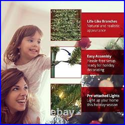 4.5 Foot Pre-Lit Flocked Bennington Fir Artificial Christmas Tree with 150 UL