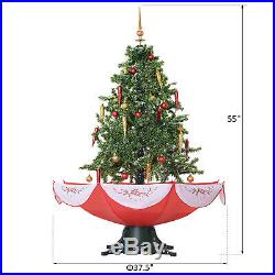 4.5' Green Lighted Music Tabletop Snowing Christmas Tree 40 White LED Ornaments