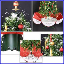 4.5' Green Lighted Music Tabletop Snowing Christmas Tree 40 White LED Ornaments