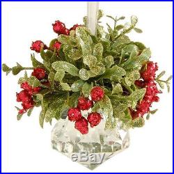 4.5 Hanging Glittering Mistletoe Prism Christmas Tree Ornament Decoration