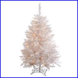 4.5' Pre-Lit White Sparkle Spruce Artificial Christmas Tree Clear Lights
