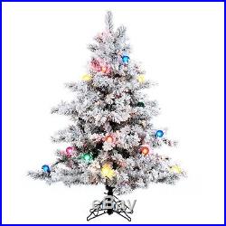 4.5′ White Christmas Tree with Stand Home Decoration Living Room Holiday Decor