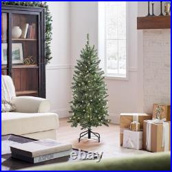 4.5 ft Pre-Lit Kingswood Fir Slim Artificial Christmas Tree, 150 Clear Lights