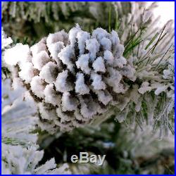4.5-ft Pre-Lit Pine Flocked White Artificial Christmas Tree