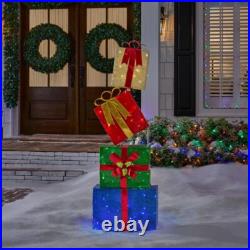 4.5 ft. Yuletide Lane LED Stacked Gift Boxes Holiday Yard Decoration