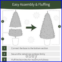 4.5ft Pre-Lit Potted Flocked Arctic Fir Christmas Tree with 70 Clear Lights