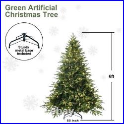 4-9FT Pre-Lit Artificial Christmas Tree Realistic Green Spruce Holiday Xmas Tree