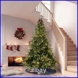 4-9FT Prelit Artificial Christmas Tree Realistic Fir PE PVC Xmas Tree with Stand
