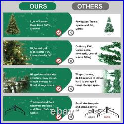 4-9FT Prelit Artificial Christmas Tree Realistic Fir PE PVC Xmas Tree with Stand