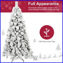 4-9 Ft Snow Flocked Artificial Christmas Tree Frosted Pine Tree Foldable Base 4-9 Ft Snow Flocked Artificial Christmas Tree Frosted Pine Tree Foldable Base