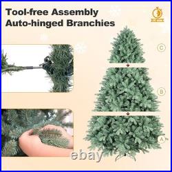 4-9 ft Blue Spruce Christmas Tree PE/PVC Artificial Xmas Tree for Home Decore