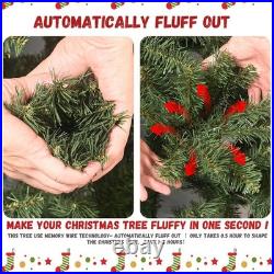 4-9ft Artificial Christmas Tree Green Blue Spruce Hinged tree & Foldable Base