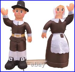 4' Air Blown Inflatable Thanksgiving Pilgrim Amish Man & Woman