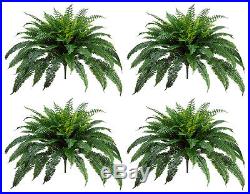4 Boston Fern 48 Spread X 90 Leaf Bush Plant Artificial Tree Flower Silk Decor