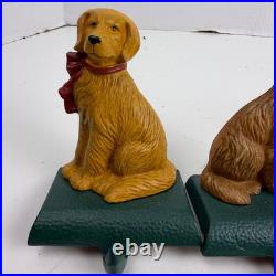 4 Eddie Bauer Vintage Golden Retriever Christmas Stocking Holders Cast Iron