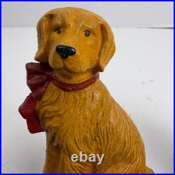 4 Eddie Bauer Vintage Golden Retriever Christmas Stocking Holders Cast Iron