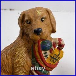 4 Eddie Bauer Vintage Golden Retriever Christmas Stocking Holders Cast Iron