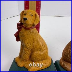 4 Eddie Bauer Vintage Golden Retriever Christmas Stocking Holders Cast Iron