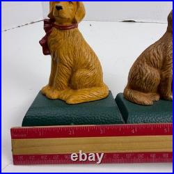 4 Eddie Bauer Vintage Golden Retriever Christmas Stocking Holders Cast Iron